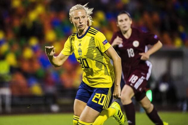 190903 Rebecka Blomqvist of Sweden during the UEFA Womens Euro Qualifier football match between Latvia and Sweden on September 3, 2019 in LiepÄ ja Photo Simon Hastegard Bildbyran Code SH 180119 bbeng football football soccer soccer women women euro qualify em qualify in Latvia sweden liepaja,  Copyright: SIMONxHASTEGARD BB190903SH055