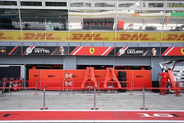 The wrapped Ferrari Box in the morning, Formula 1, Grand Prix of Italy, 05 09 2019 Formula 1, Grand Prix of Italy, 05 09 2019 Monza Copyright: xSchustx Eibner-Pressefotox EP_Schust
