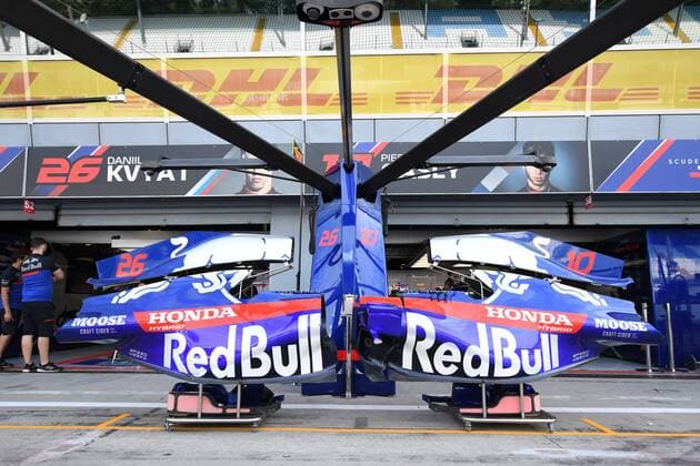 Car parts of Daniil Kvjat 26, Red Bull Toro Rosso Honda and Pierre Gasly 10, Red Bull Toro Rosso Honda in the pit lane, Formula 1, Grand Prix of Italy, 05 09 2019 Formula 1, Grand Prix of Italy, 05 09 2019 Monza Copyright: xSchustx Eibner-Pressefotox EP_Schust