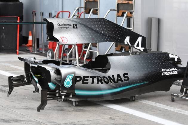 Lewis Hamilton 44 vehicle parts, Mercedes AMG Petronas Motorsport in the pit lane, Formula 1, Italian Grand Prix, 05 09 2019 Formula 1, Italian Grand Prix, 05 09 2019 Monza Copyright: xSchustx Eibner-Pressefotox EP_Schust