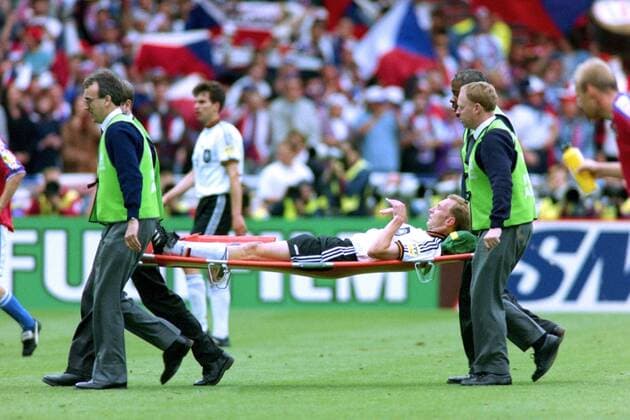 EILTS Dieter Team Germany injured UEFA European Football Championships 1996 in England Final Final Final, CZECH Republic Germany in Wembley Stadium on 30 June 1996 in London