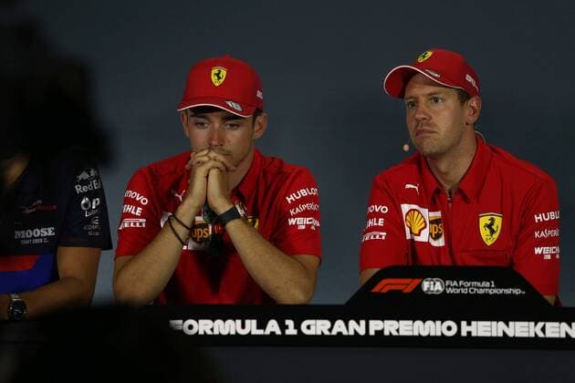 Photo4 LaPresse 05 09 2019 Monza, Italy Grand Prix Formula One Italia 2019 In the pic: Charles Leclerc (MON) Scuderia Ferrari SF90 and Sebastian Vettel (GER) Scuderia Ferrari SF90  Copyright: xPhoto4 LaPressex