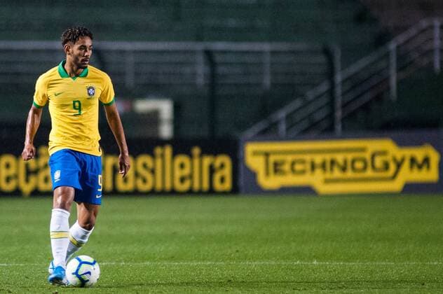 Brasil x Colômbia SÃO PAULO, SP - 05.09.2019: BRASIL X COLÔMBIA - Matheus Cunha from Brazil during the match between the Brazilian Olympic Team and the Colombia U-23 Team held at Pacaembu Stadium in São Paulo, SP. Friendly preparation for the Tokyo 2020 Olympics. (Photo: Maurício Rummens Fotoarena) x1790386x  MaurícioxRummens