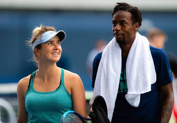 September 5, 2019, New York, NEW YORK, UNITED STATES: Elina Svitolina of the Ukraine and boyfriend Gael Monfils during practice before her semi-final match at the 2019 US Open Grand Slam tennis tournament US Open 2019, Tennis, New York City, United States, Sep 5 - ZUMAa181 20190905_zaa_a181_071 Copyright: xAFP7x