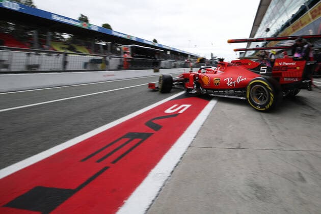 Motorsports: FIA Formula One World Championship, WM, Weltmeisterschaft 2019, Grand Prix of Italy, 5 Sebastian Vettel (GER, Scuderia Ferrari Mission Winnow), (Verwendung nur in Deutschland - GERMANY ONLY) *** Motorsports FIA Formula One World Championship 2019, Grand Prix of Italy, 5 Sebastian Vettel GER, Scuderia Ferrari Mission Winnow , Use only in Germany GERMANY ONLY