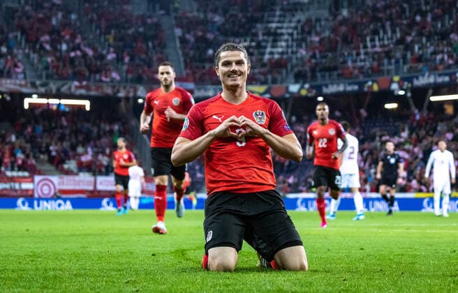 Bilder des Jahres 2019, Sport 09 September Sport Themen der Woche KW36 Sport Bilder des Tages 06.09.2019, Red Bull Arena, Salzburg, AUT, UEFA EM Qualifikation, Oesterreich vs Lettland, Gruppe G, im Bild Torjubel Marcel Sabitzer (AUT) nach dem 2:0 Goal Celebration Marcel Sabitzer (AUT) after 2:0 Goal during the UEFA European Championship, EM, Europameisterschaft qualification, group G match between Austria and Latvia at the Red Bull Arena in Salzburg, Austria on 2019 09 06. Salzburg *** 06 09 2019, Red Bull Arena, Salzburg, AUT, UEFA EM Qualification, Austria vs. Latvia, Group G, in the picture goal celebration Marcel Sabitzer AUT after 2 0 Goal during the UEFA European Championship qualification, group G match between Austria and Latvia at the Red Bull Arena in Salzburg, Austria on 2019 09 06 Salzburg  EX_FEI  