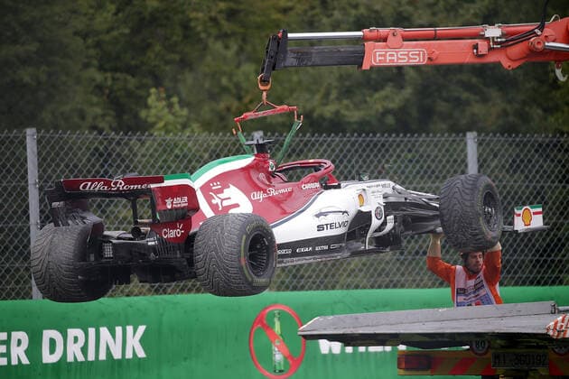 FORMULA 1 GRAN PREMIO HEINEKEN D ITALIA 2019 06 09 2019, Autodromo Nazionale di Monza, Monza, FORMULA 1 GRAN PREMIO HEINEKEN D ITALIA 2019, in picture Kimi Raikkonen FIN 7 , Alfa Romeo Racing is cancelled after accident nordphotoxBratic nph00250