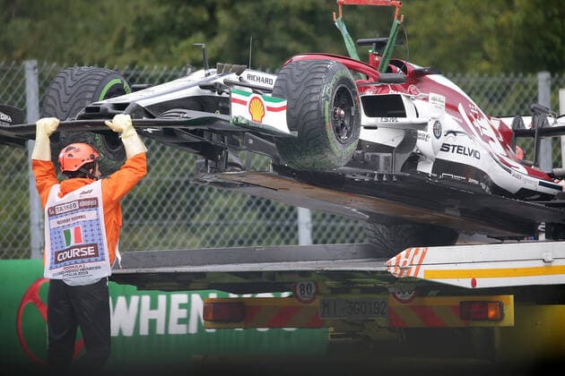 FORMULA 1 GRAN PREMIO HEINEKEN D ITALIA 2019 06 09 2019, Autodromo Nazionale di Monza, Monza, FORMULA 1 GRAN PREMIO HEINEKEN D ITALIA 2019, in picture Kimi Raikkonen FIN 7 , Alfa Romeo Racing is cancelled after accident nordphotoxBratic nph00250
