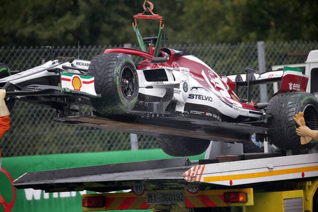 FORMULA 1 GRAN PREMIO HEINEKEN D ITALIA 2019 06 09 2019, Autodromo Nazionale di Monza, Monza, FORMULA 1 GRAN PREMIO HEINEKEN D ITALIA 2019, in picture Kimi Raikkonen FIN 7 , Alfa Romeo Racing is cancelled after accident nordphotoxBratic nph00250