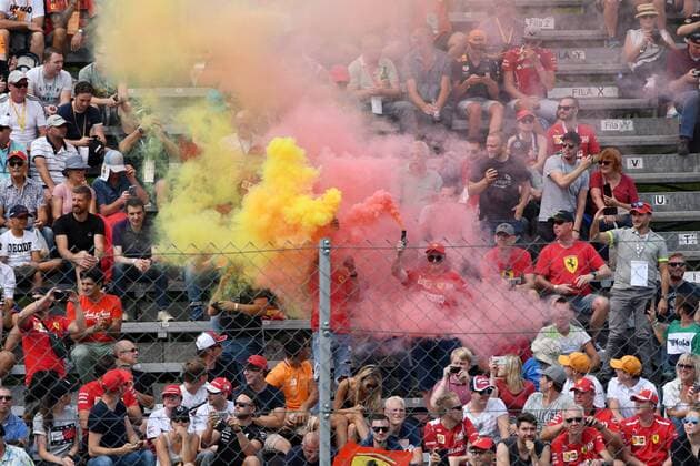 Ferrari fans to see Pyrotechnics, Formula 1, Grand Prix of Italy, 3 Free Practice, 07 09 2019 Formula 1, Grand Prix of Italy, 7 Free Practice, 07 09 2019 Monza Copyright: xEIBNER Florian_Schustx ep_fsu