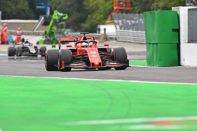 07 09 2019, xekx, Motorsport FIA Formula 1, Italian Grand Prix Qualifying emspor, Sebastian Vettel Ferrari DFL DFB REGULATIONS PROHIBIT ANY USE OF PHOTOGRAPHS as IMAGE SEQUENCES and or QUASI VIDEO Monza eel-fotografie Eberhard Krieger