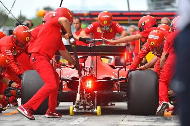 07 09 2019, xekx, Motorsport FIA Formula 1, Italian Grand Prix Qualifying emspor, Ferrari pit stop DFL DFB REGULATIONS PROHIBIT ANY USE OF PHOTOGRAPHS as IMAGE SEQUENCES and or QUASI VIDEO Monza eel-fotografie Eberhard Krieger