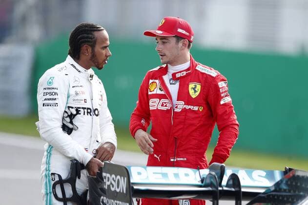 Motorsports: FIA Formula One World Championship, WM, Weltmeisterschaft 2019, Grand Prix of Italy, 44 Lewis Hamilton (GBR, Mercedes AMG Petronas Motorsport), 16 Charles Leclerc (MCO, Scuderia Ferrari Mission Winnow), Monza Italy
