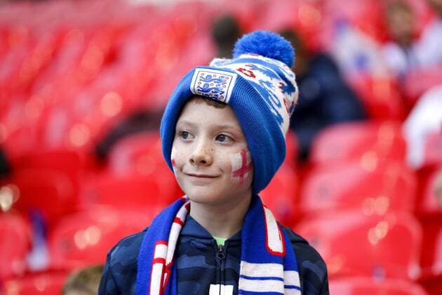 7th September 2019; Wembley Stadium, London, England; European Championships 2020 Qualifier, England versus Bulgaria; A young England fan inside Wembley Stadium - Editorial Use Only.  ActionPlus12165889 JohnxPatrickxFletcher