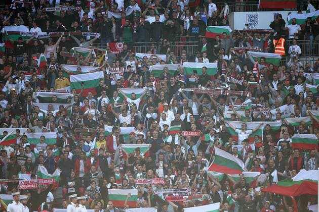 England v Bulgaria UEFA EURO, EM, Europameisterschaft,Fussball 2020 Qualifiers The Bulgaria fans before the UEFA Euro 2020 Qualifiers match at Wembley Stadium, London Content Not Available For UK Newspapers Copyright: xPaulxChestertonx FIL-13623-0024