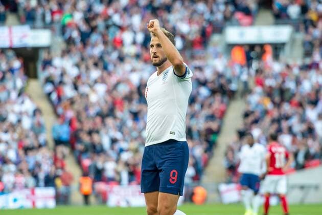 Harry Kane of England celebrates scoring the opening goal during the UEFA 2020 European Championship, EM, Europameisterschaft Qualifier match between England and Bulgaria at Wembley Stadium, London, England on 7 September 2019. Copyright: xSalvioxCalabresex 24620005