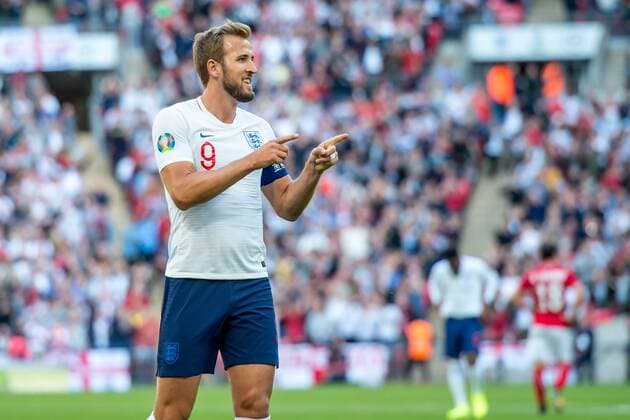 Harry Kane of England celebrates scoring the opening goal during the UEFA 2020 European Championship, EM, Europameisterschaft Qualifier match between England and Bulgaria at Wembley Stadium, London, England on 7 September 2019. Copyright: xSalvioxCalabresex 24620007