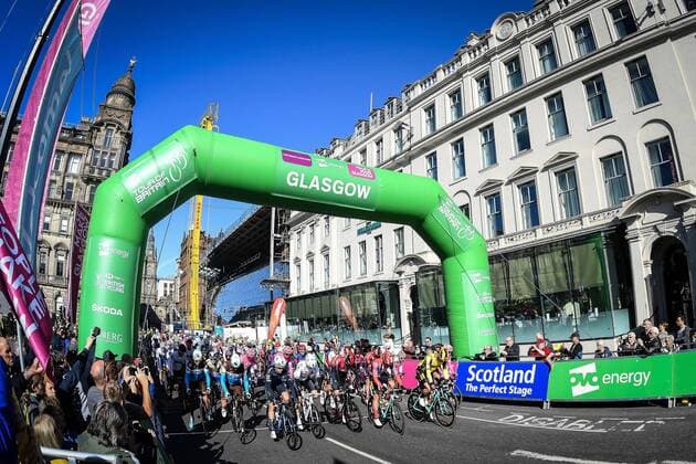 Start of the 1 stage of the 16 Tour of Britain 2019 in Glasgow SCO landscape landscape horizontal Event Event 16 OVO Energy Tour of Britain 1 stage Stage 1 Glasgow to Kirkcudbright 201 5 km Location Kirkcudbright Region Dumfries and Galloway Land Country Scotland Date 07 09 2019 Cycling Cycling 16 OVO Energy Tour of Britain 1 stage 07 09 2019