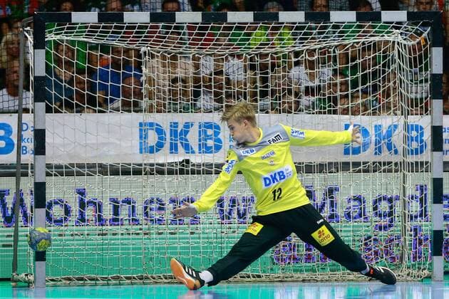 07 09 2019, xtgx, Handball Liqui Moly HBL, SC Magdeburg THW Kiel emspor, v l Tobias Thulin Magdeburg, 12 Parade, holds the ball, catches the ball, saves GETEC Arena
