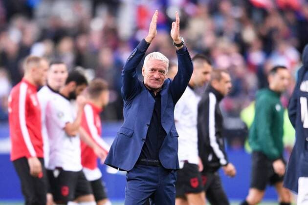 JOIE - FAIR PLAY - DIDIER DESCHAMPS (SELECTIONNEUR FRANCE) FOOTBALL : France vs Albanie - Qualifications Euro 2020 - 07 09 2019 FEP Panoramic 