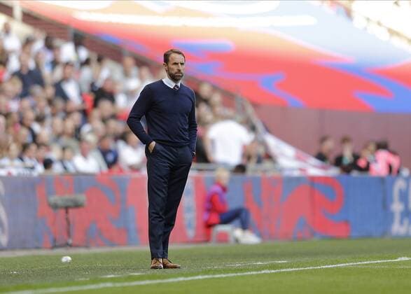 7th September 2019; Wembley Stadium, London, England; European Championships 2020 Qualifier, England versus Bulgaria; England Head Coach Gareth Southgate observing his England players from the touchline - Editorial Use Only.  ActionPlus12166067 JohnxPatrickxFletcher