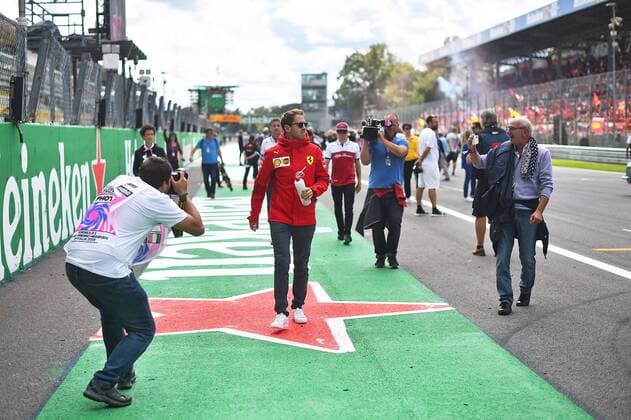 08 09 2019, xekx, Motorsport FIA Formula 1, Grand Prix of Italy Race emspor, Sebastian Vettel Ferrari DFL DFB REGULATIONS PROHIBIT ANY USE OF PHOTOGRAPHS as IMAGE SEQUENCES and or QUASI VIDEO Monza eel-fotografie Eberhard Krieger