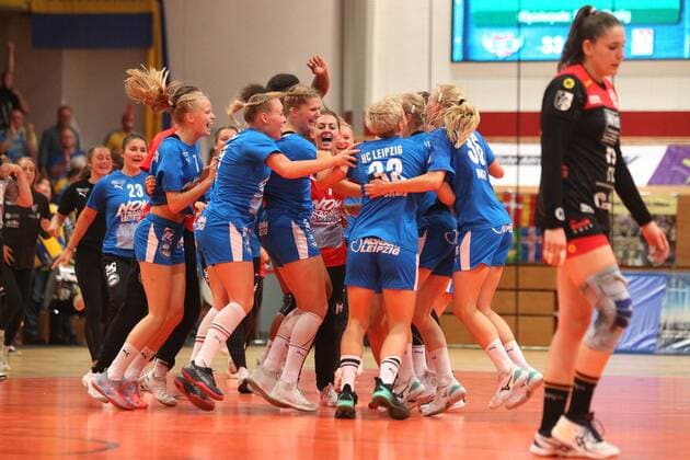 Handball, 2 HBF, HC Leipzig vs. TVB Wuppertal, 08 09 2019 Handball, 2 Bundesliga Women, HBF, Season 2019 2020 HC Leipzig vs. TVB Wuppertal on 08 09 2019 in the Sporthalle Bruederstrasse Leipzig In the picture HCL, Leipzig, Victory, Jubel, Team, Team, Circle Copyright: xBEAUTIFULxSPORTS JanxKaeferx