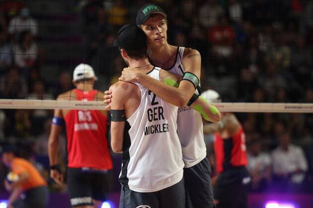 Bilder des Jahres 2019, Sport 09 September Sport Themen der Woche KW36 Sport Bilder des Tages Rome, Italy - September 08,2019:KRASILNIKOV STOYANOVSKIY and THOLE WICKLER during the Final Men World Tour Rome Beach Volley Finals 2018 2019, Olympic qualifiers match Russian vs Germany, at Rome Tennis Stadium.  Copyright: xMarcoxIacobuccix xIPAx xMarcoxIacobuccix 0