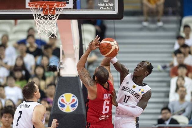 Basketball Shanghai 09 09 2019 FIBA Basketball World Championships World Cup World Championship Germany GER Canada CAN Dennis Schröder Schroeder Germany, No 17 Schröder Schroder JOSEPH Cory Canada, No 06