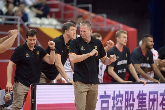 Basketball Shanghai 09 09 2019 FIBA Basketball World Championships World Cup World Championship Germany GER Canada CAN Henrik Rödl Germany, national coach Rodl Roedl Jubel