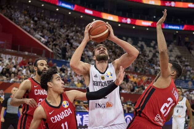 Basketball Shanghai 09 09 2019 FIBA Basketball World Championships World Cup World Championship Germany GER Canada CAN Danilo Barthel Germany, No 22 SCRUBB Thomas Canada, No 21 NEMBHARD Andrew Canada, No 11 SCRUBB Phil Canada, No 23