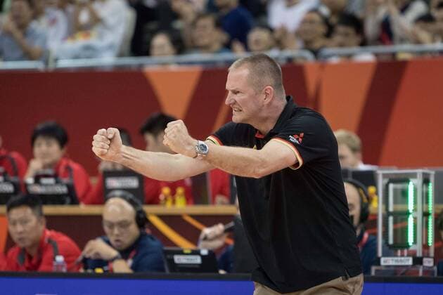Basketball Shanghai 09 09 2019 FIBA Basketball World Championships World Cup World Championship Germany GER Canada CAN Henrik Rödl Germany, national coach Rodl Roedl Jubel