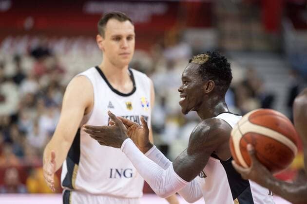 Basketball Shanghai 09 09 2019 FIBA Basketball World Championships World Cup World Championships Germany GER Canada CAN Dennis Schröder Schroeder Germany, No 17 Schröder Schroder Jubel