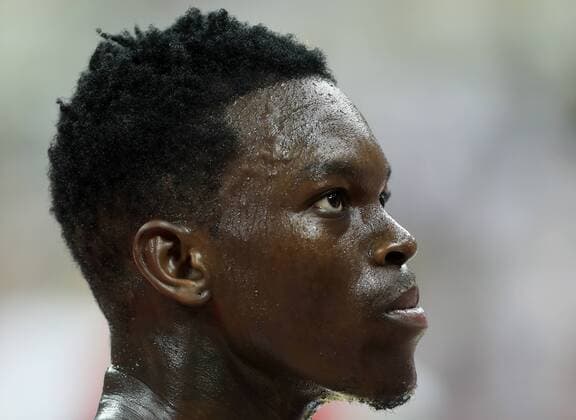 (190909) -- SHANGHAI, Sept. 9, 2019 -- Dennis Schroder of Germany looks up during the group P match between Germany and Canada at the 2019 FIBA World Cup in Shanghai, east China, on Sept. 9, 2019. ) (SP)CHINA-SHANGHAI-BASKETBALL-FIBA WORLD CUP-GROUP P-GER VS CAN(CN) DingxTing 