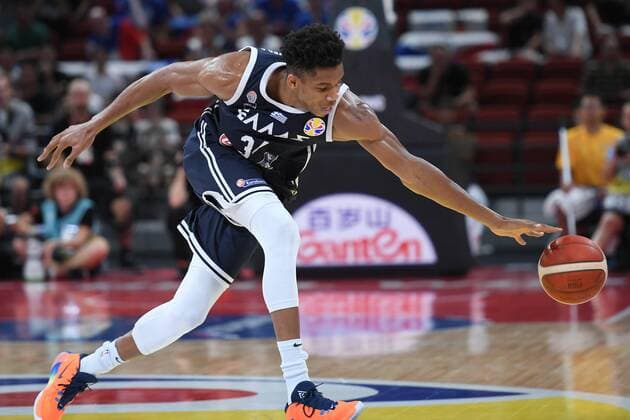 SHENZHEN, CHINA - SEPTEMBER 09: Giannis Antetokounmpo 34 of Greece drives the ball during FIBA World Cup 2019 Group K match between Czech Republic and Greece at Shenzhen Bay Sports Center on September 9, 2019 in Shenzhen, Guangdong Province of China.  Copyright: xVCGx CFP111246737872 