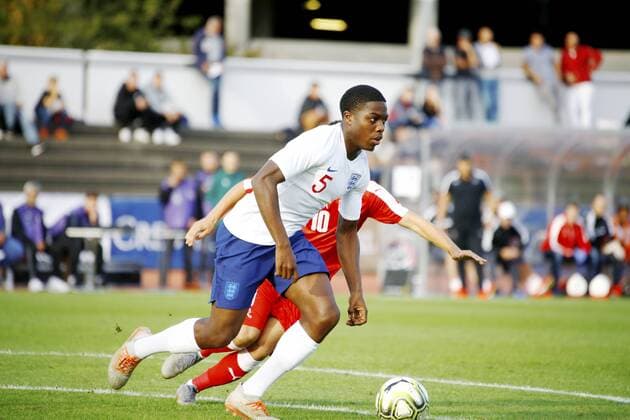 09 09 2019 Basel football men season 2019 2020 international U 20 Switzerland England In picture Nathan Ferguson GBR Action single picture