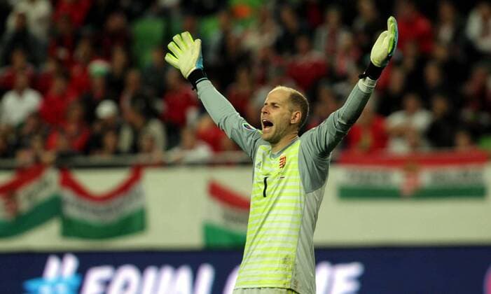 09.09.2019 Budapest Hungary-Slovakia European qualifiers men s football Peter Gulacsi Hungary react during match : 