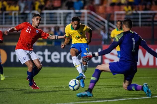 Brasil x Chile SÃO PAULO, SP - 09.09.2019: BRASIL X CHILE - Matheus Cunha from Brazil during the match between the Brazilian Olympic Team and the Chile U-23 Team held at Pacaembu Stadium in São Paulo, SP. Friendly preparation for the Tokyo 2020 Olympics. (Photo: Maurício Rummens Fotoarena) x1792486x  MaurícioxRummens