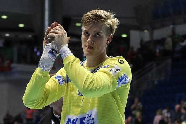 Goalkeeper Tobias Thulin SC Magdeburg Handball Bundesliga Season 2019 2020 SC Magdeburg vs. THW Kiel in the GETEC Arena in Magdeburg Single picture,action,Handball,MannMänner,Germany,07 09 2019