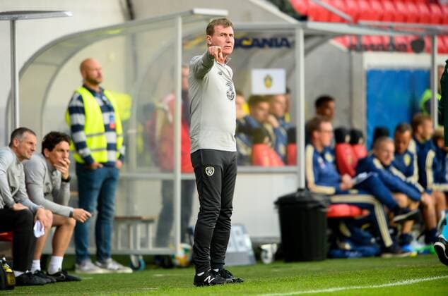 Ireland s coach Stephen Kenny gestures during Under 21 European Cup qualifying round group 1 between Sweden and Republic of Ireland at Kalmar Arena Tuesday Sep 10, 2019 Photo Patric Soderstrom TT code 10760 Kalmar Sweden SOCCER x10760x,  Copyright: xPatricxSoderstrom TTx U21 SWEDEN-IRELAND