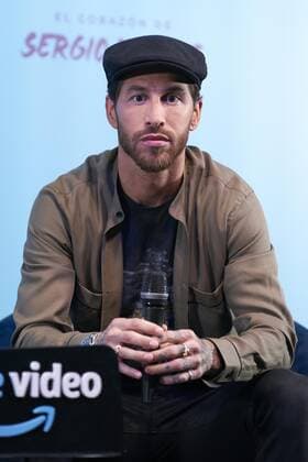 Presentacion del documental de Sergio Ramos en el museo Reina Sofia. Sergio Ramos during the presentation of the documentary about his life at Reina Sofia museum. 