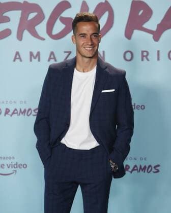 Presentacion del documental de Sergio Ramos en el museo Reina Sofia. En la imagen, Lucas Vazquez. Sergio Ramos during the presentation of the documentary about his life at Reina Sofia museum. In this picture, Lucas Vazquez. 