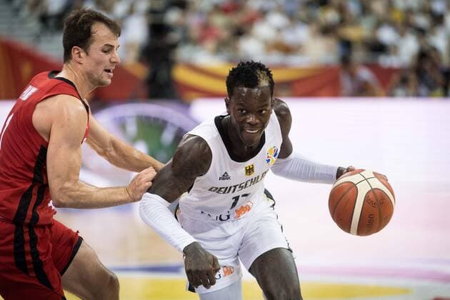 Basketball Shanghai 09 09 2019 FIBA Basketball World Championships World Cup World Championship Germany GER Canada CAN Dennis Schröder Schroeder Germany, No 17 Schröder Schroder PANGOS Kevin Canada, No 01