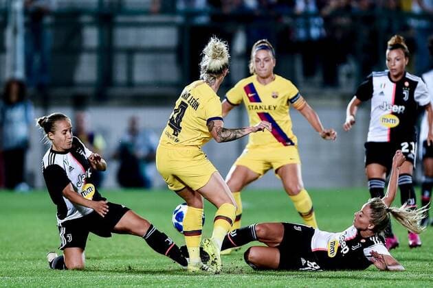 Db Alessandria 11 09 2019 - Champions League Femminile Juventus-Barcellona foto Daniele Buffa Image nella foto: Aurora Galli-Martina Rosucci-Maria Leon 
