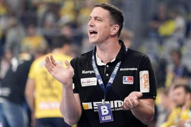 Jens Bürkle Trainer, Head Coach, HBW , gives instructions, gesticulate, gesticulate with the arms, gives instructions, gesticulate, single picture, action, action, 12 09 2019, Mannheim, Handball, Bundesliga, Rhein Neckar Löwen HBW Balingen Weilstetten xozx