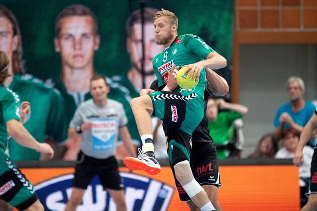 Minden, Germany 12 09 2019 1 Handball Bundesliga 2019 2020 GWD Minden vs Die Eulen Ludwigshafen Christoffer Rambo Minden Minden North Rhine-Westphalia Germany Kampa Halle