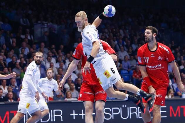 12 09 2019, xtgx, Handball Luqui Moly HBL, MT Melsungen SC Magdeburg emspor, v l Matthias Musche Magdeburg, 6 scores goal, goal scorer, scored goal, scores the goal Kassel