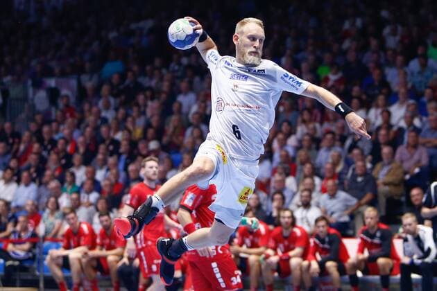 12 09 2019, xtgx, Handball Luqui Moly HBL, MT Melsungen SC Magdeburg emspor, v l Matthias Musche Magdeburg, 6 scores goal, goal scorer, scored goal, scores the goal Kassel