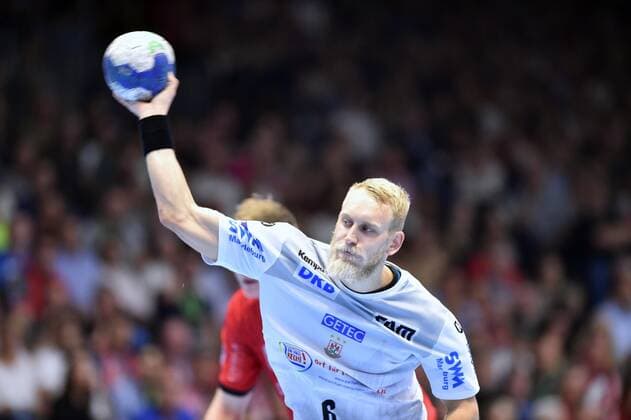 Matthias Musche SC Magdeburg at litter , GER, MT Melsungen SC Magdeburg, Handball, 1 Bundesliga Maenner, 12 09 2019, GER, MT Melsungen SC Magdeburg, Handball, 1 Liga Maenner, 12 09 2019 Kassel Copyright: xEIBNER RolandxSippelx EP_RSL