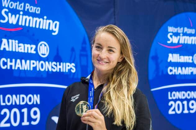 Bilder des Jahres 2019, Sport 09 September Sport Themen der Woche KW37 Sport Bilder des Tages Impressions of World Para Swimming Allianz Championships London 2019 Donnerstag, 12.09.19 - Tag 4 im London Aquatics Centre - Finale Elena Krawzow (PSC Berlin Berliner Schwimmteam) gewinnt Gold über 100m Brust *** Impressions of World Para Swimming Allianz Championships London 2019 Thursday, 12 09 19 Day 4 at the London Aquatics Centre Final Elena Krawzow PSC Berlin Berlin Swimming Team wins Gold over 100m Breast